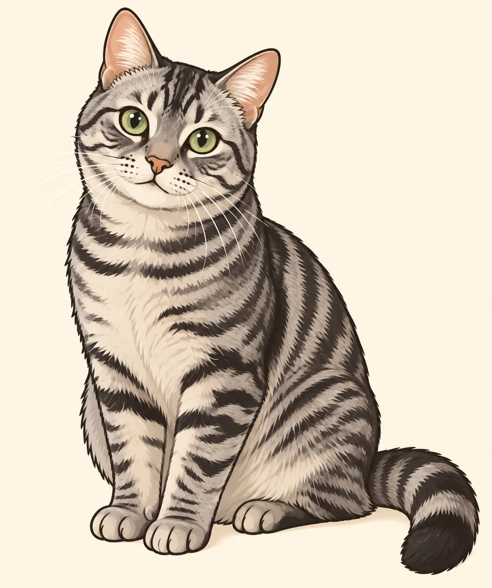 小栗子 · 同一只虚拟混血猫的 AI 漫画图