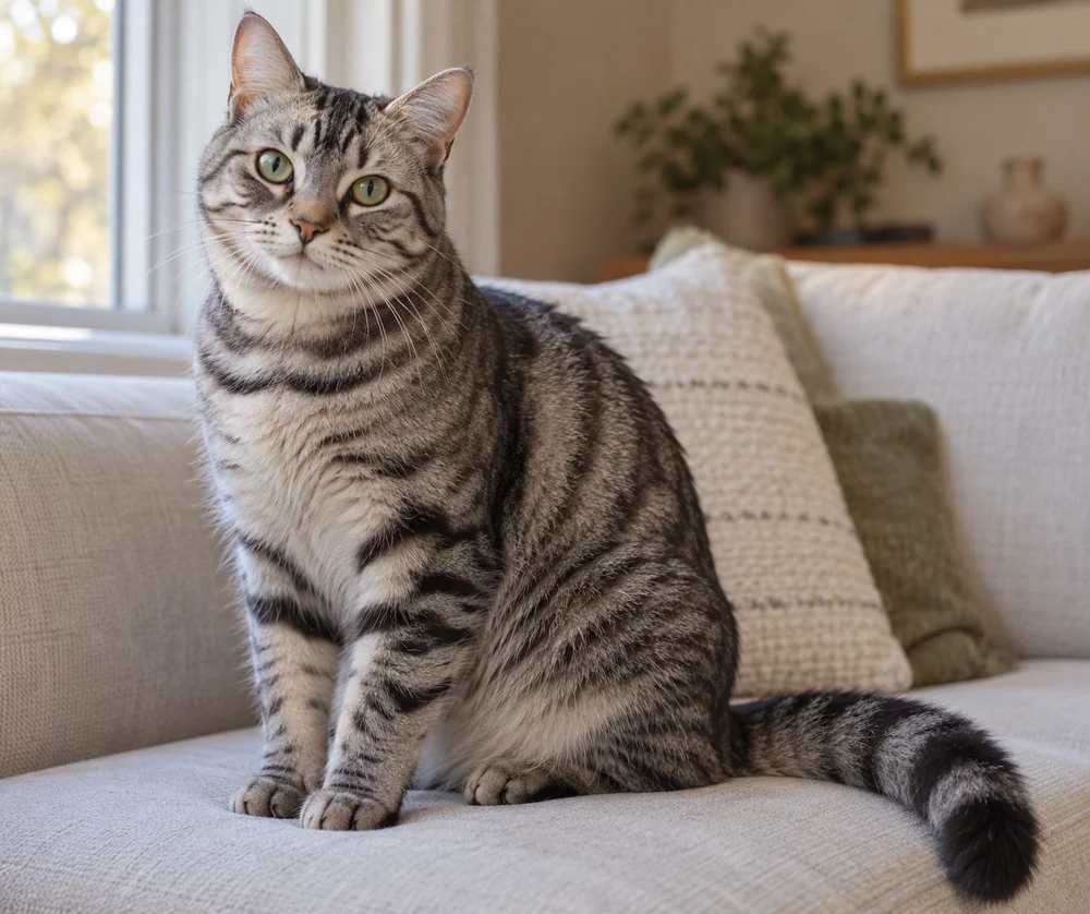 小栗子 · AI 生成的虚拟混血猫写实图