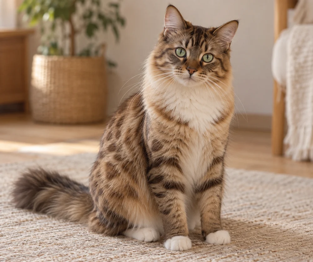 橘子汽水 · AI 生成的虚拟混血猫写实图