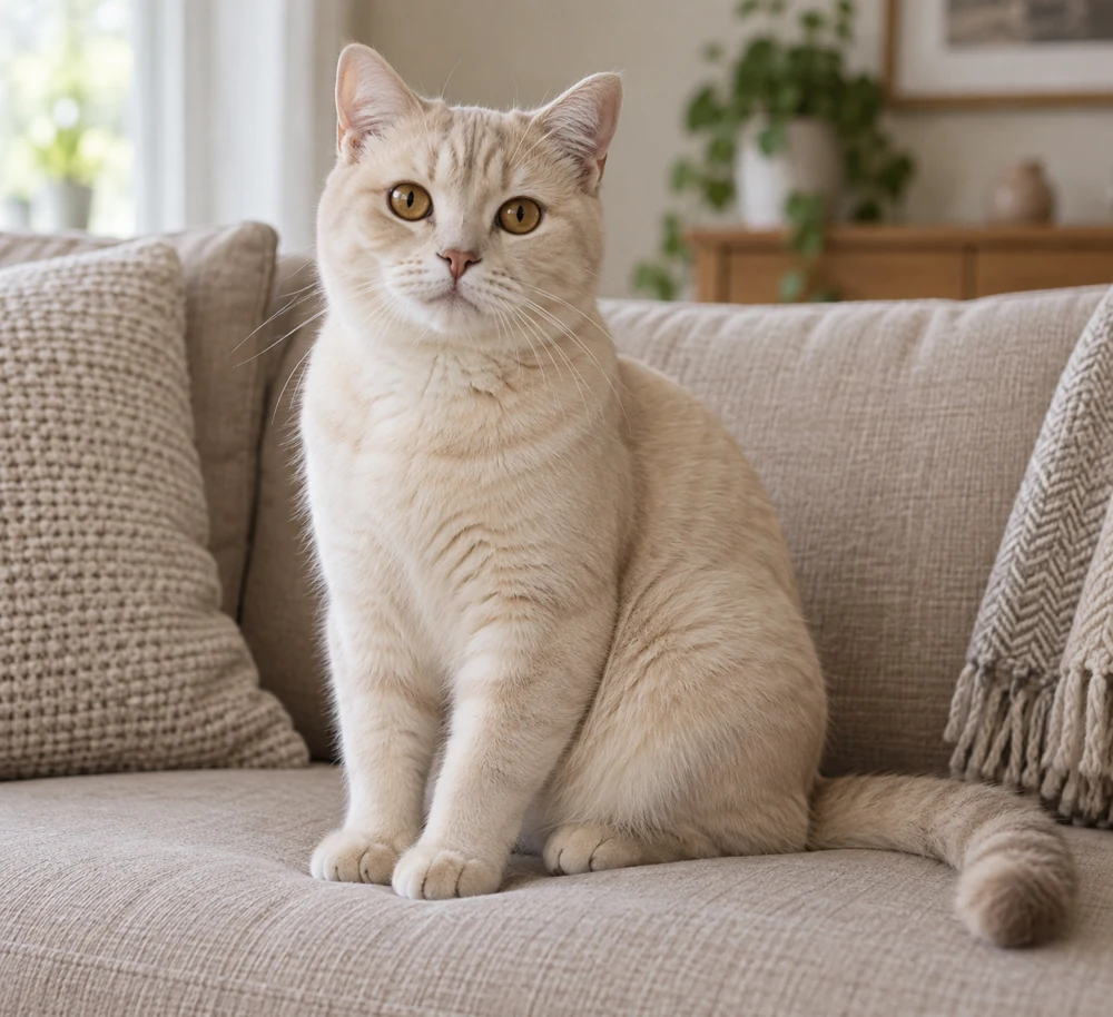 奶油侦探 · AI 生成的虚拟混血猫写实图