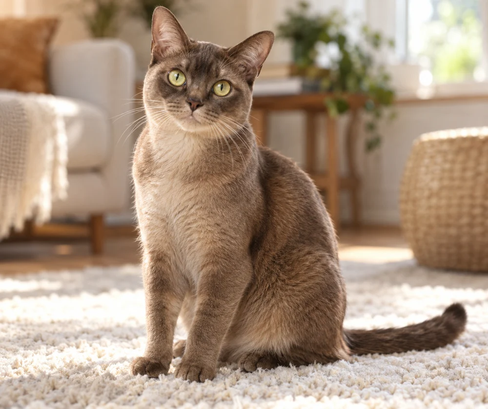 星星饼 · AI 生成的虚拟混血猫写实图