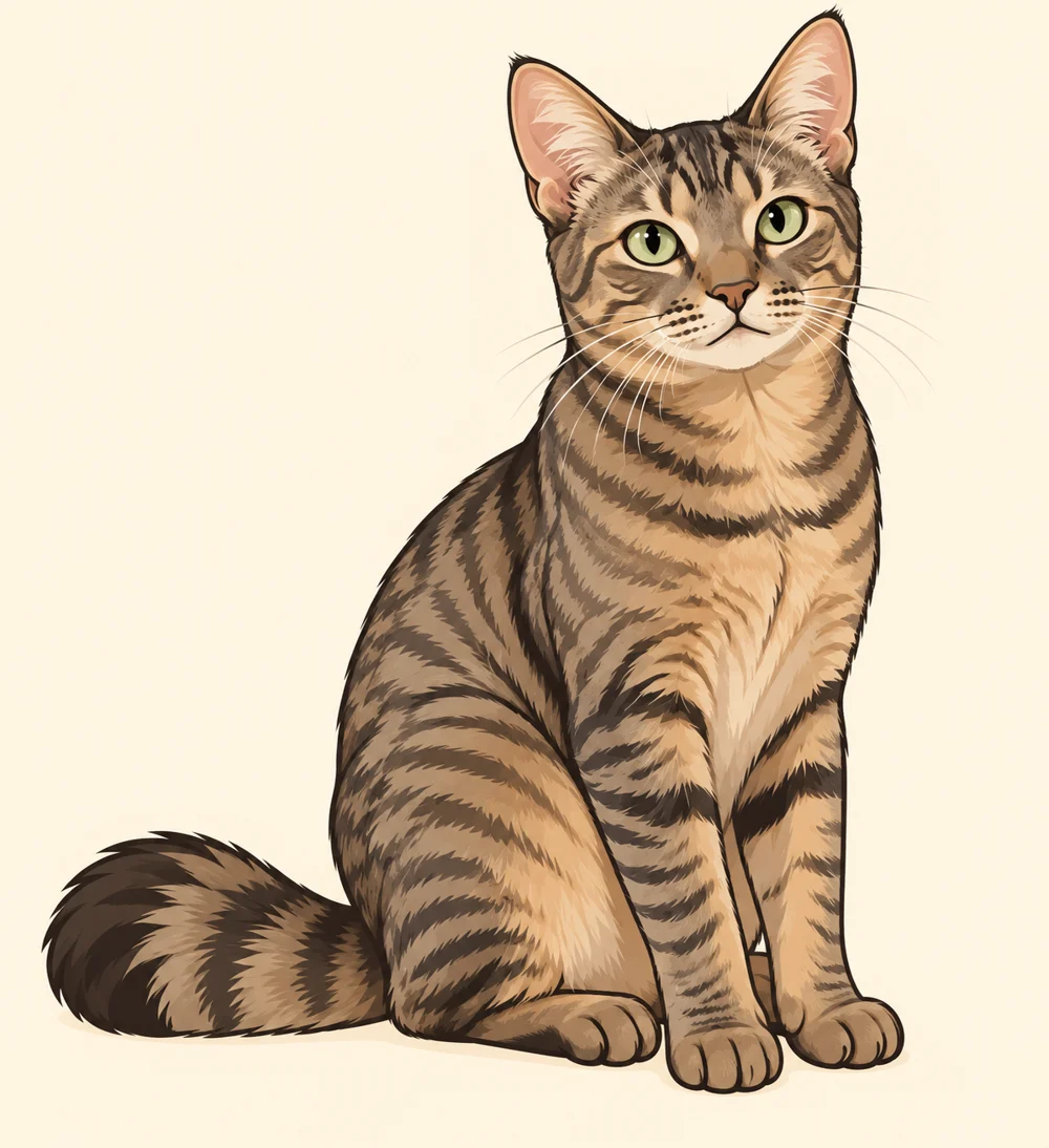 青柠豆 · 同一只虚拟混血猫的 AI 漫画图