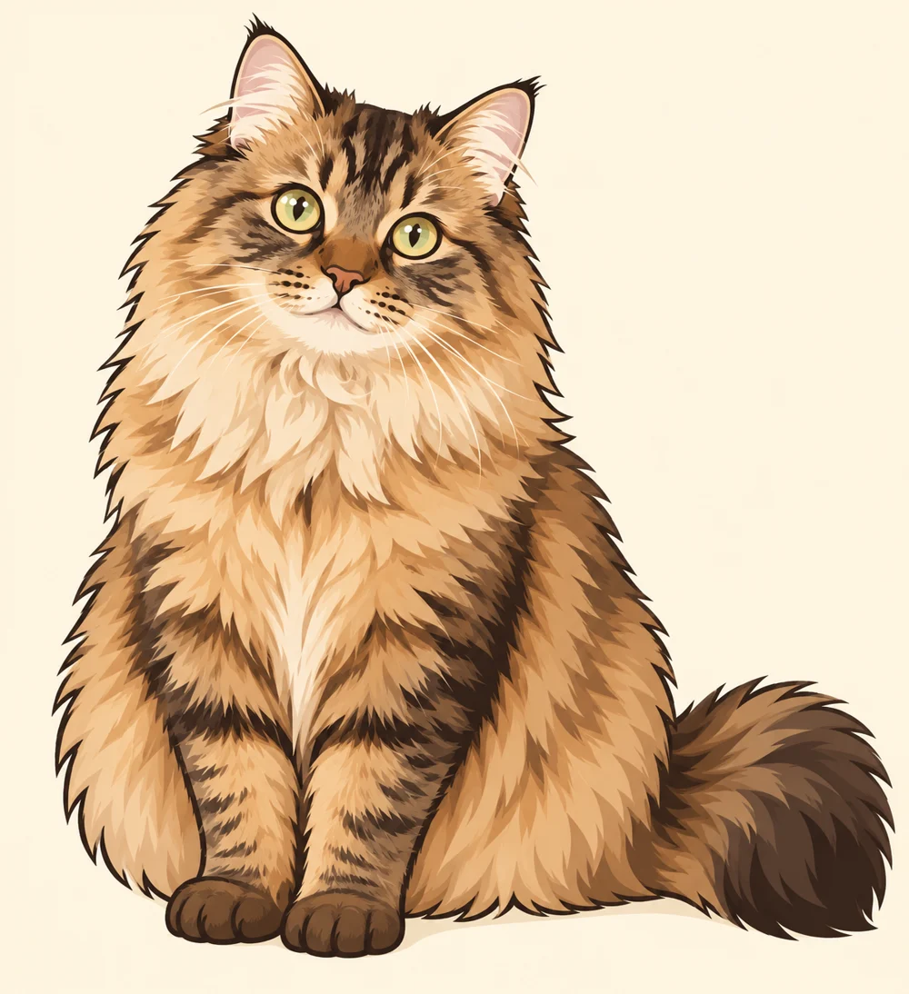 ミルク泡 · 同じ架空のミックス猫のAI漫画画像