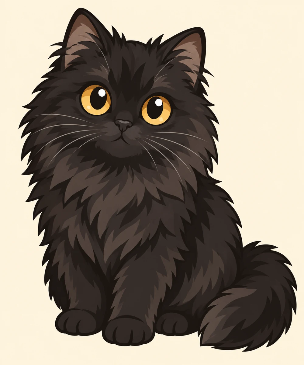 黑绒云 · 同一只虚拟混血猫的 AI 漫画图