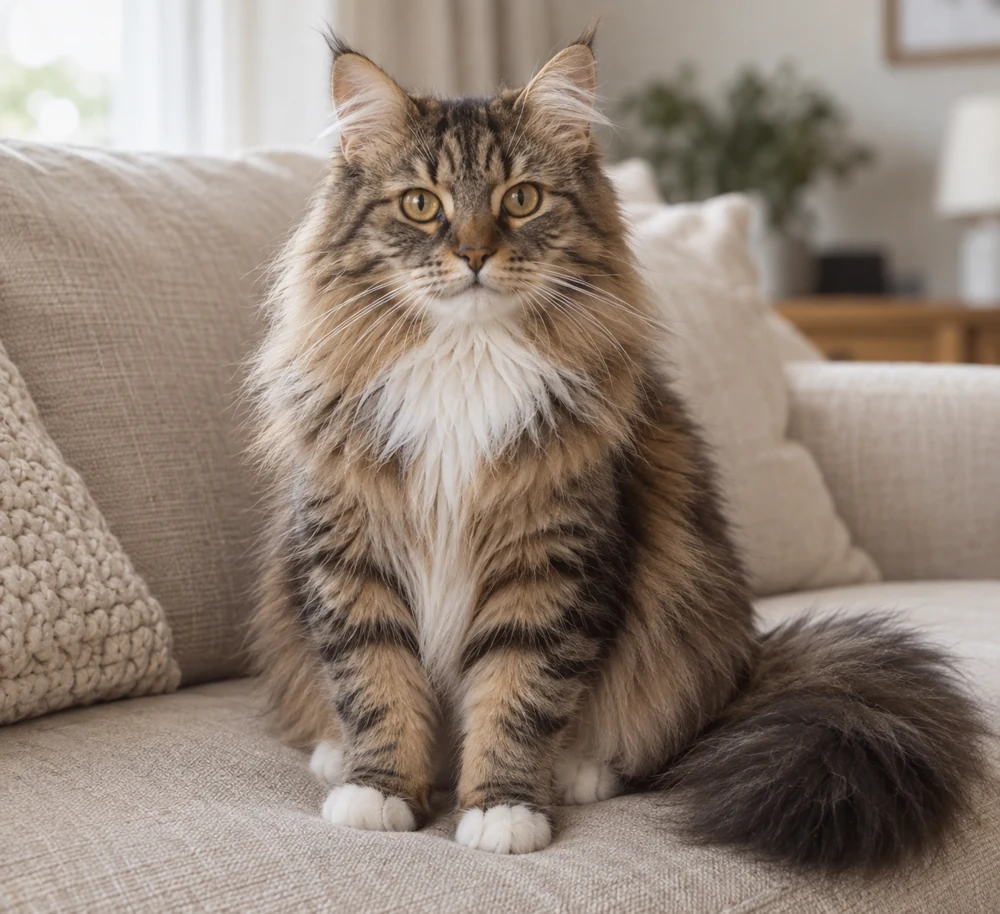 森林棉花 · AI 生成的虚拟混血猫写实图