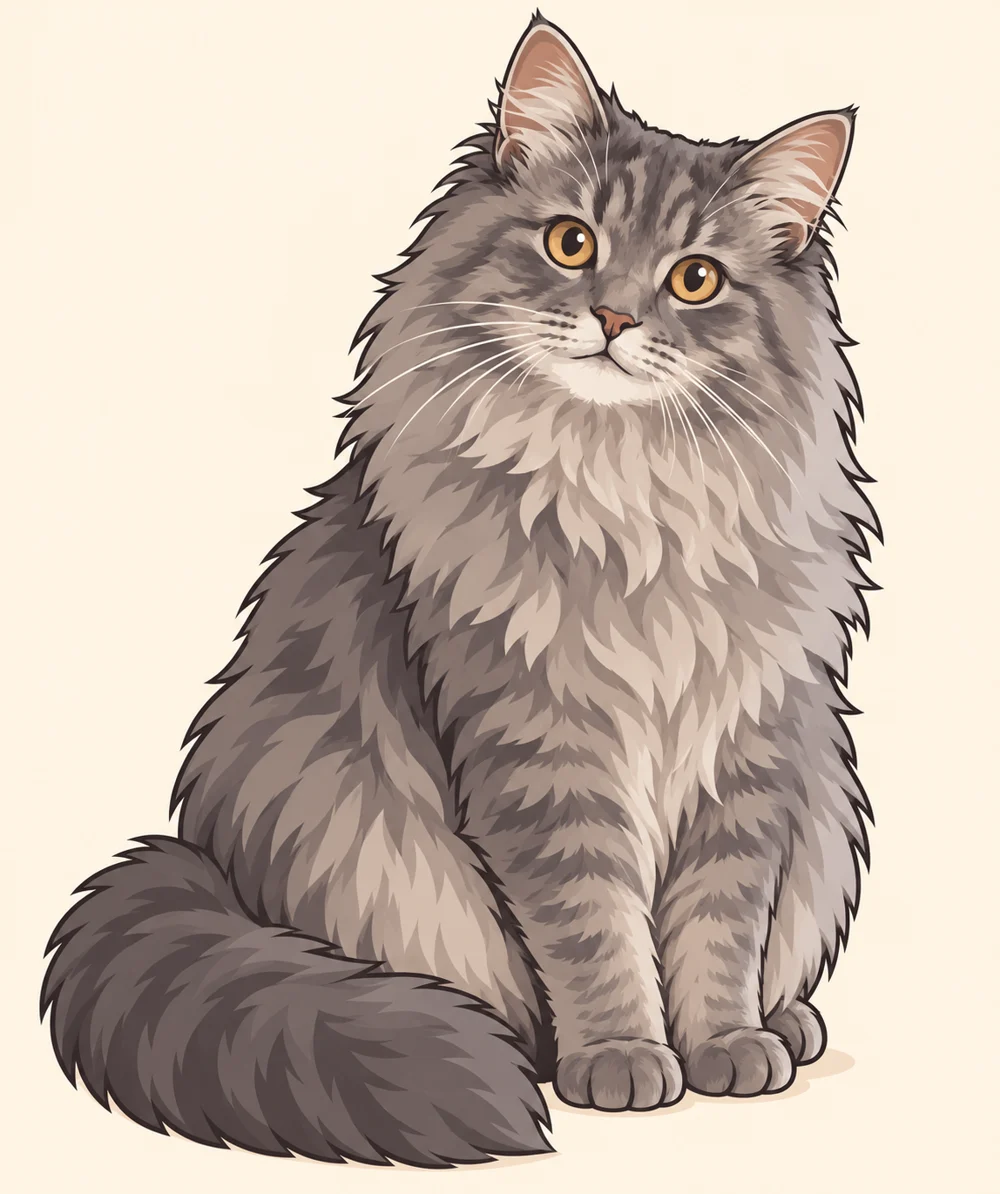 ちいさな渦巻き · 同じ架空のミックス猫のAI漫画画像