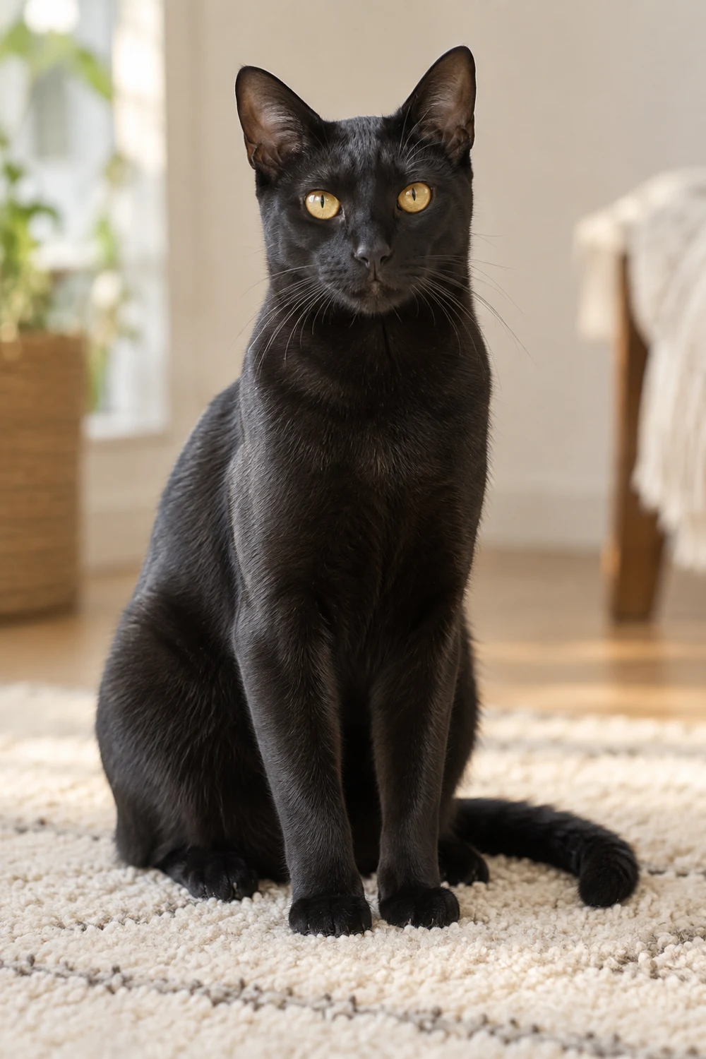 午夜精灵 · AI 生成的虚拟混血猫写实图