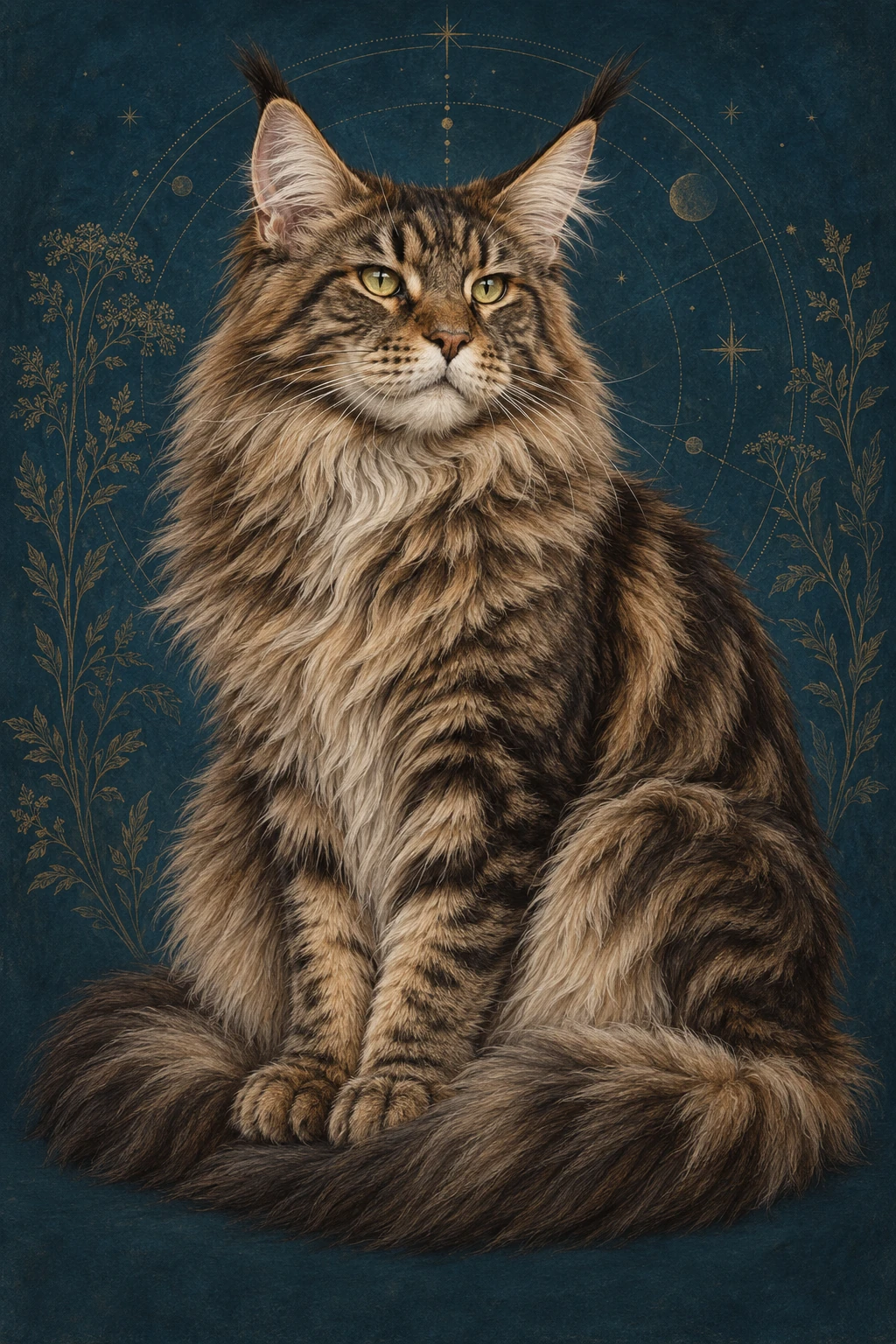 Maine Coon · Brown classic tabby · Original breed illustration