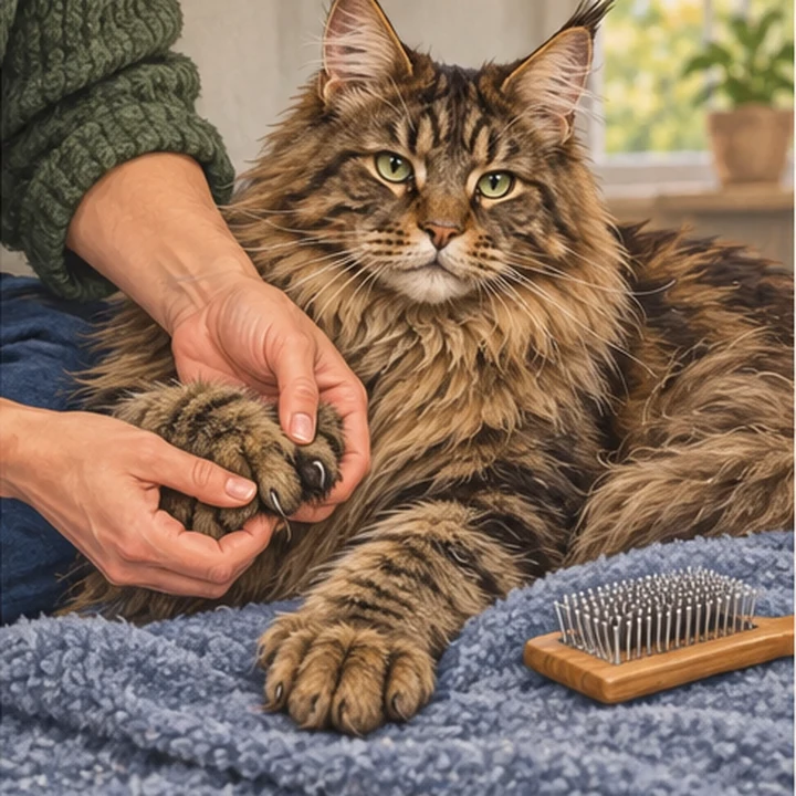 梳毛,也检查每一枚趾甲