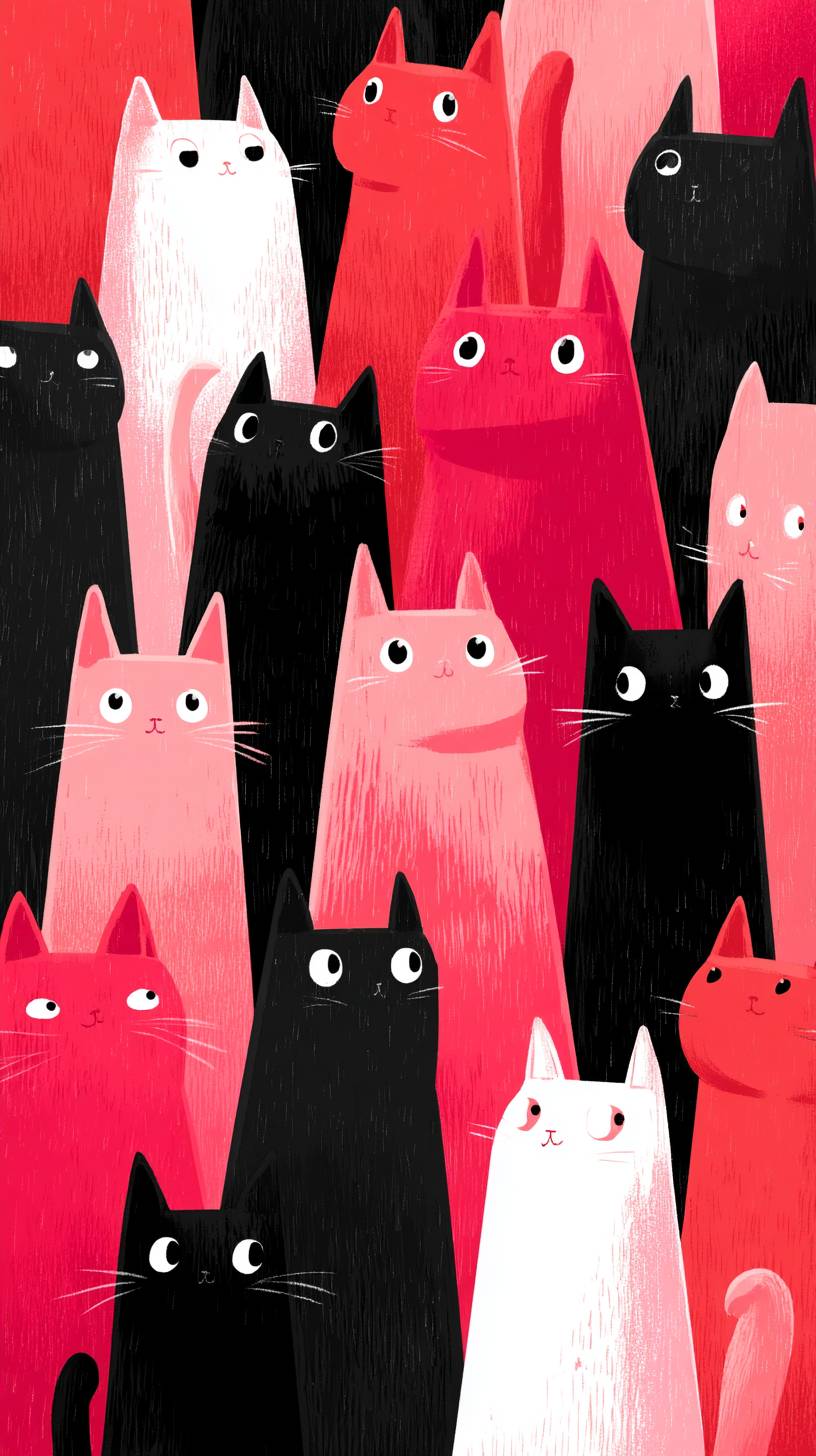 A light and feminine wallpaper featuring cats, hoping it looks good.