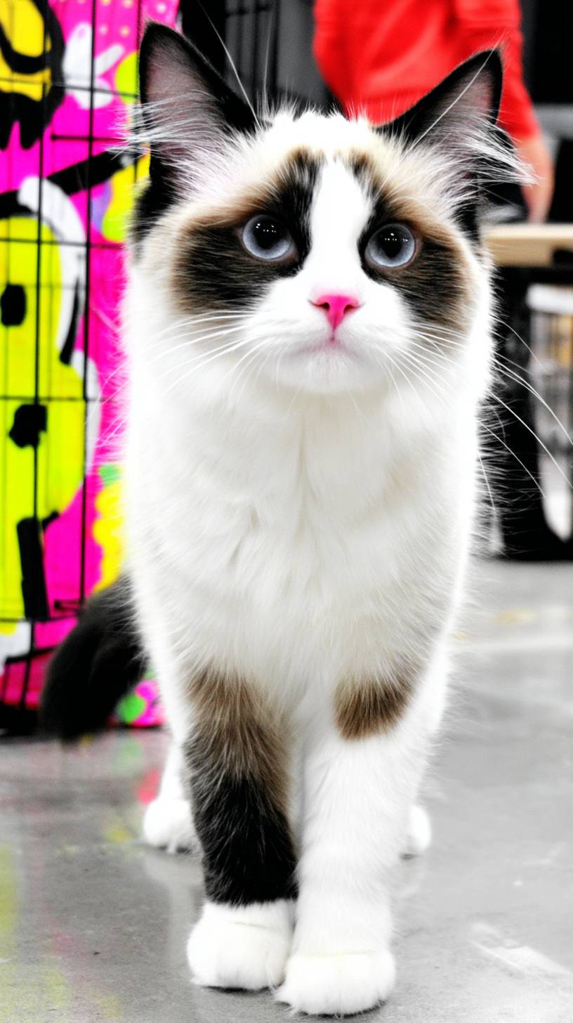 El gato snowshoe es muy lindo