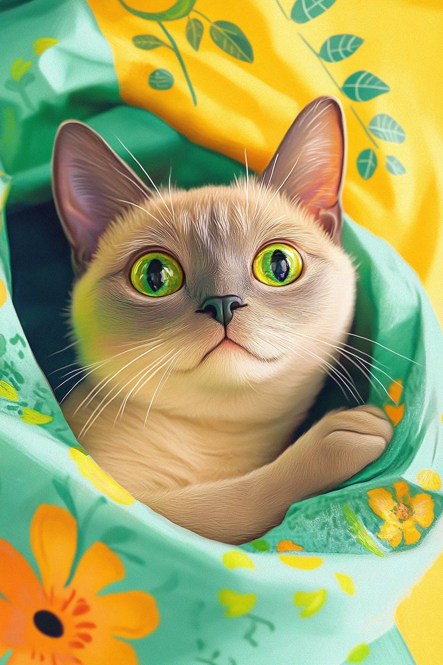 El gato birmano es lindo