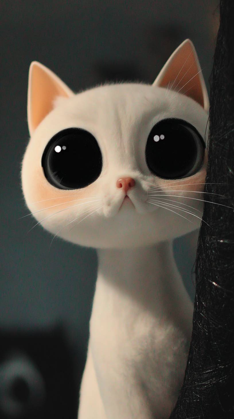 El gato Khao Manee es muy lindo