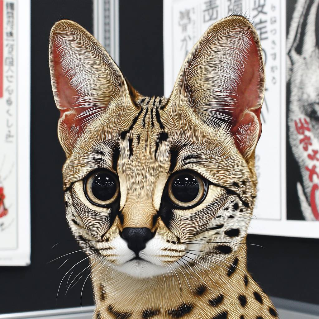 Savannah cat is cute