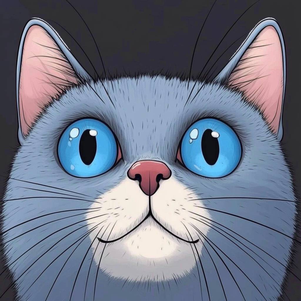 El gato de ojos azules es lindo