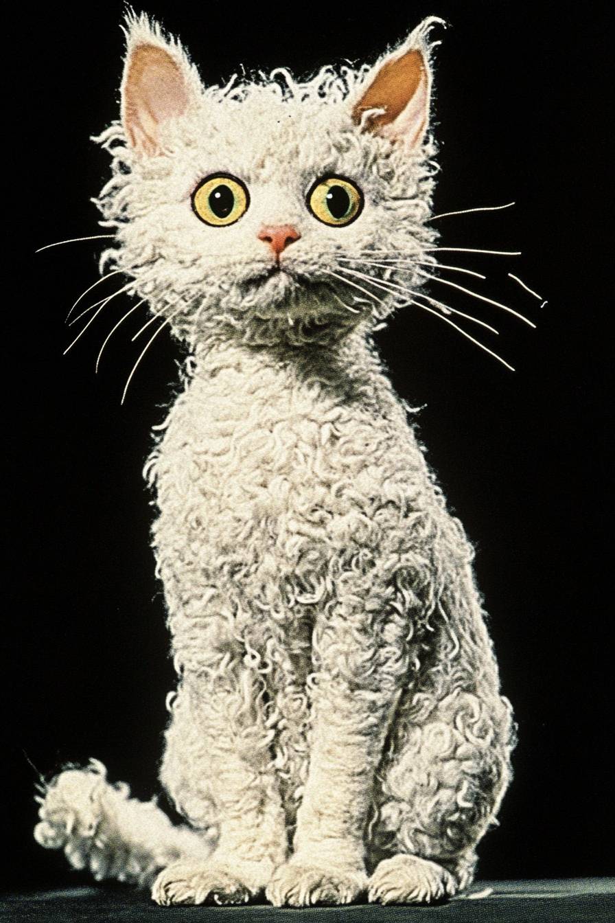 Die LaPerm Katze ist süß