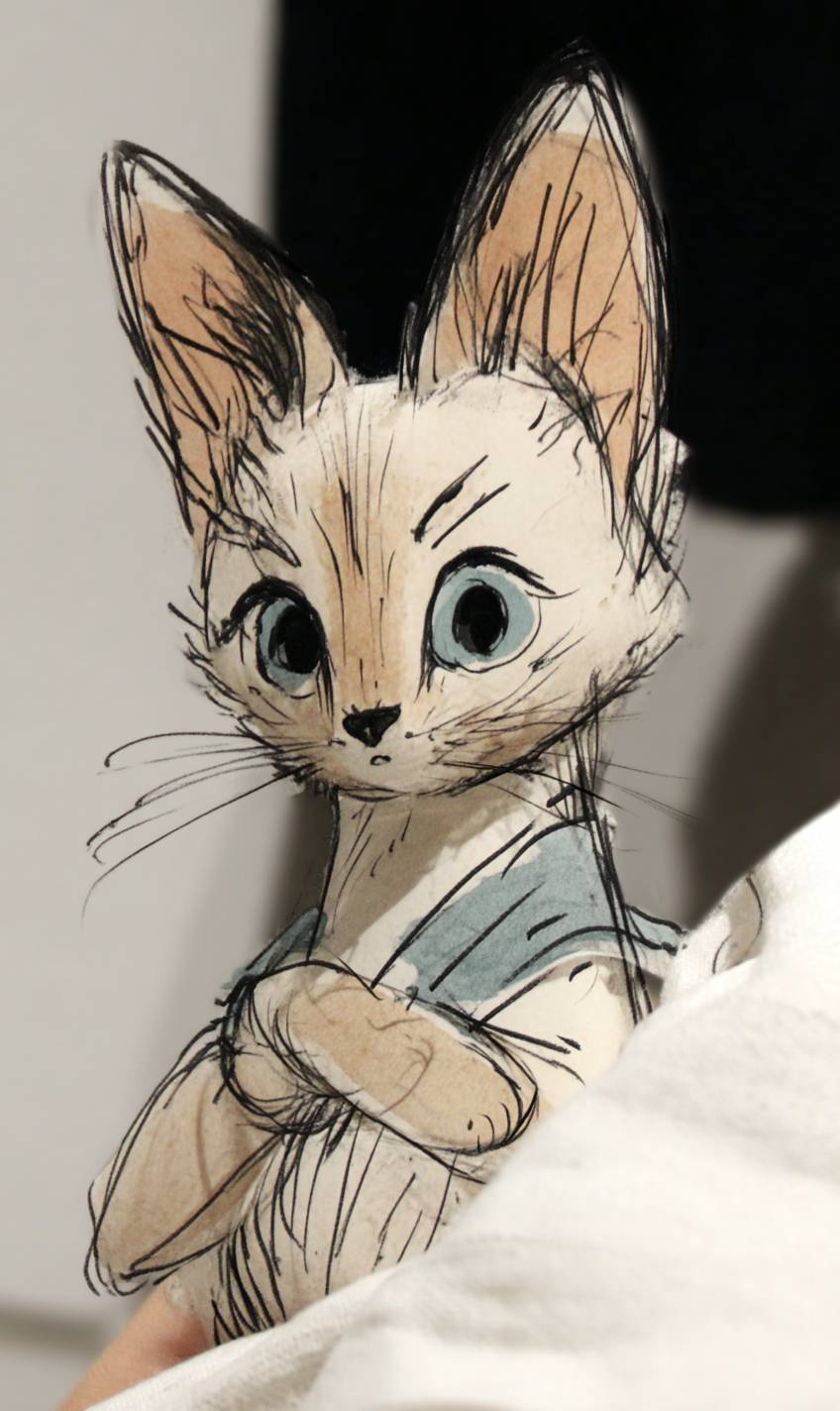 Minskin cat is cute