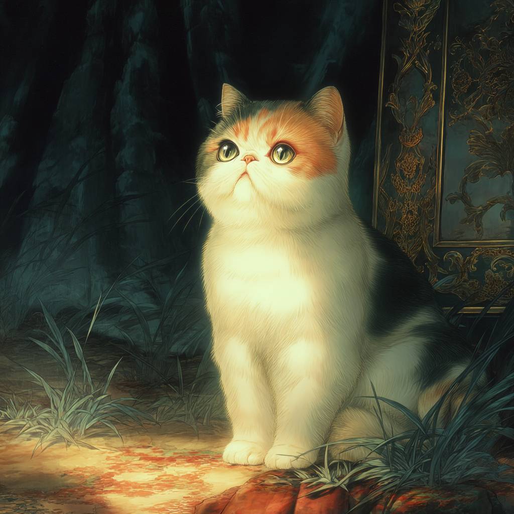 Die Exotic Shorthair Katze ist süß