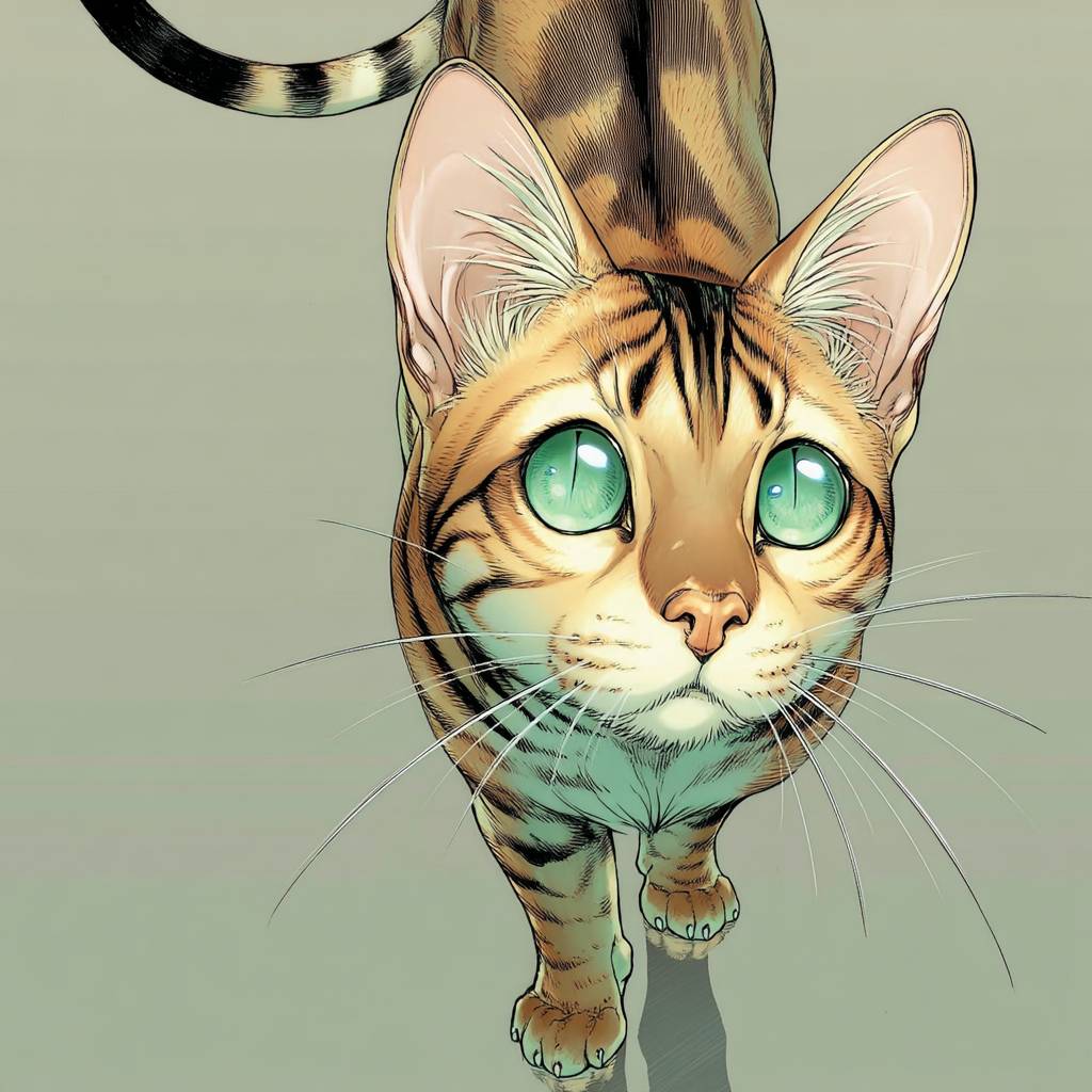 Der Toyger-Kater ist niedlich