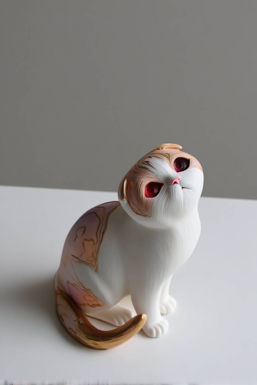 Eine kleine Scottish Fold Katze, die niedlich blinzelt
