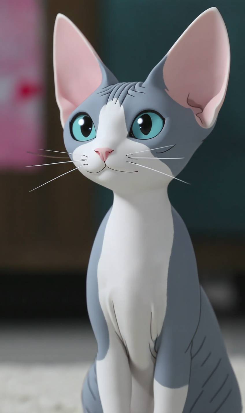 Die Sphynx Katze ist süß