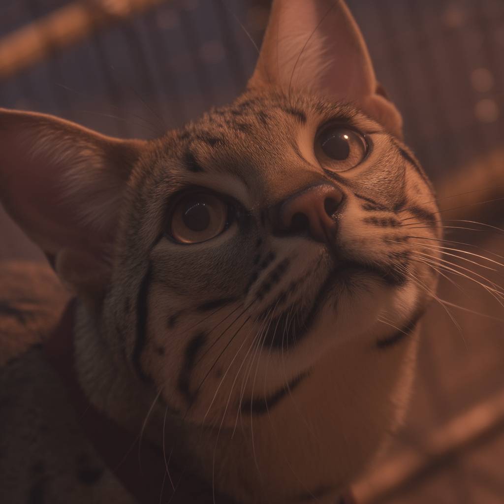 Savannah cat is cute