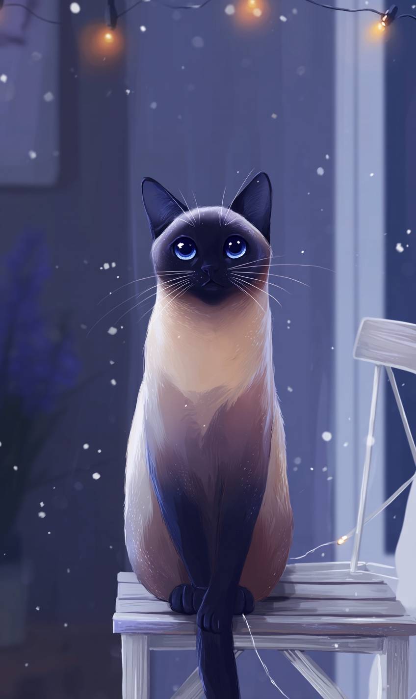 El gato siamés es lindo