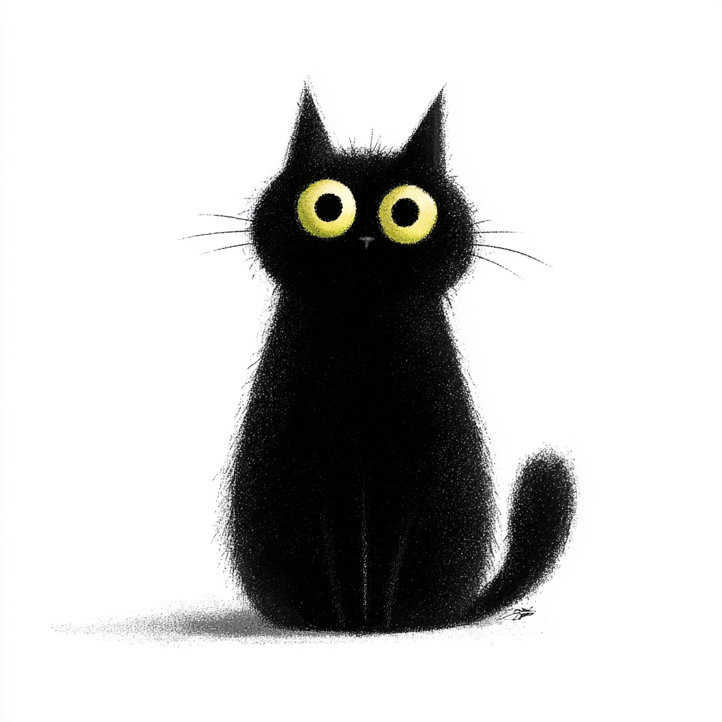 süße schwarze Katze