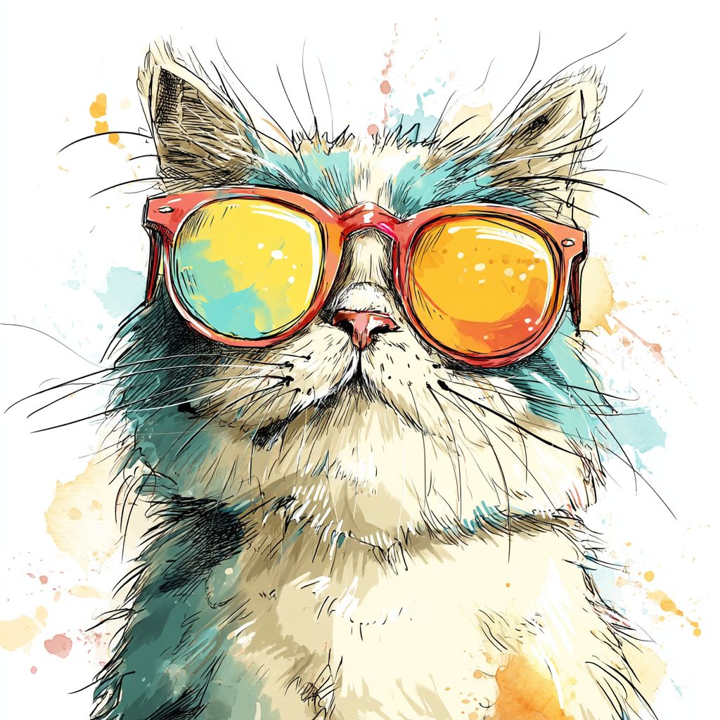 A cute cat wearing sunglasses