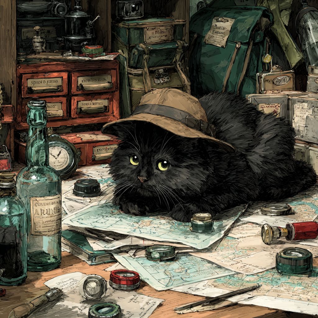 Um gato detetive na década de 1920 está resolvendo um assassinato no estilo de Arkham Horror
