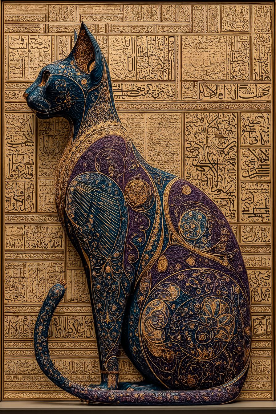 一幅土耳其奥斯曼艺术风格的范猫画作