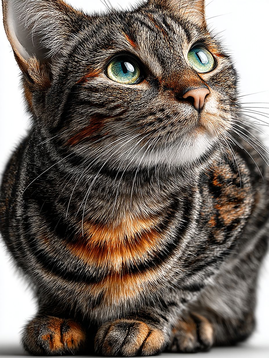 一只栩栩如生的猫正面看着镜头