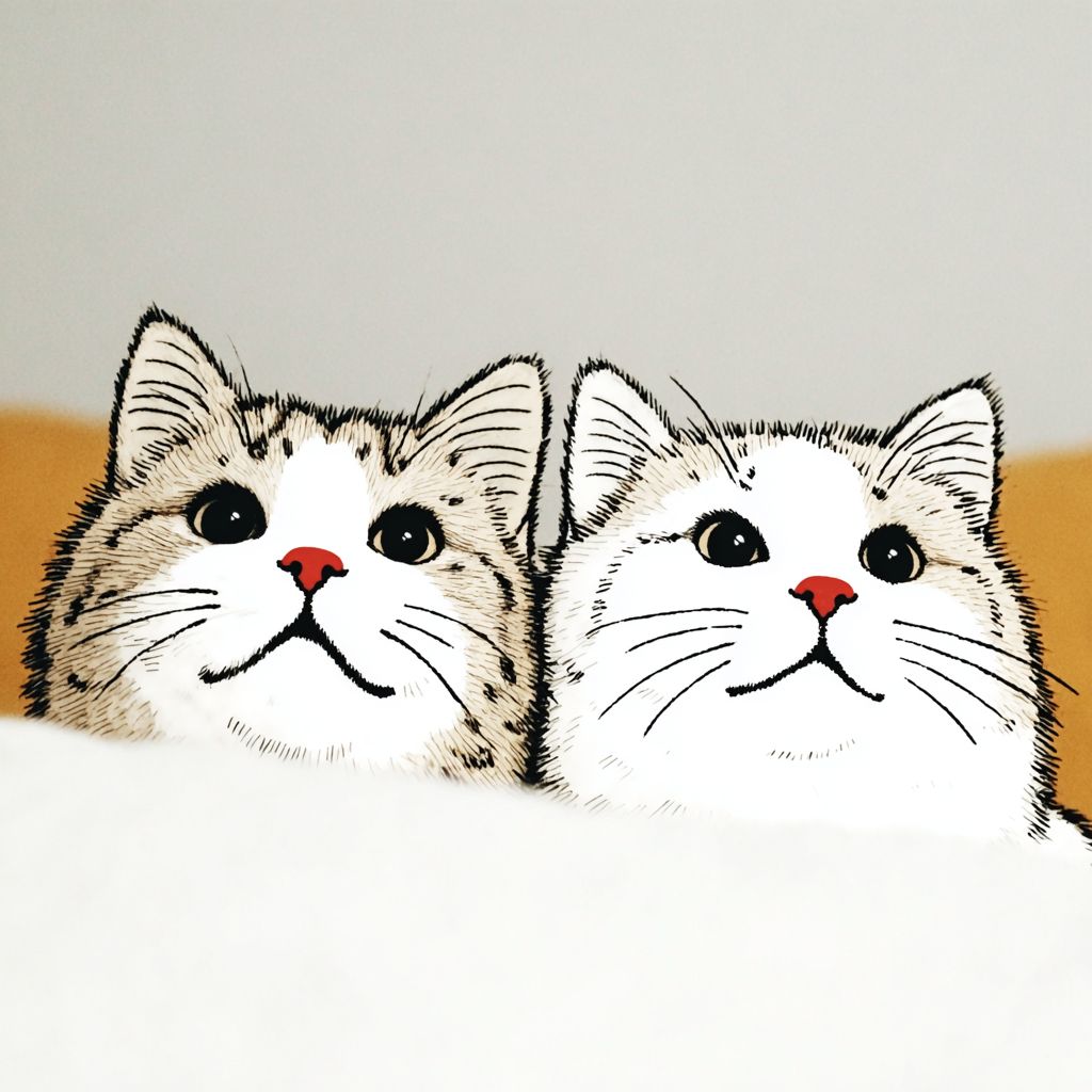 Serene long-haired cats