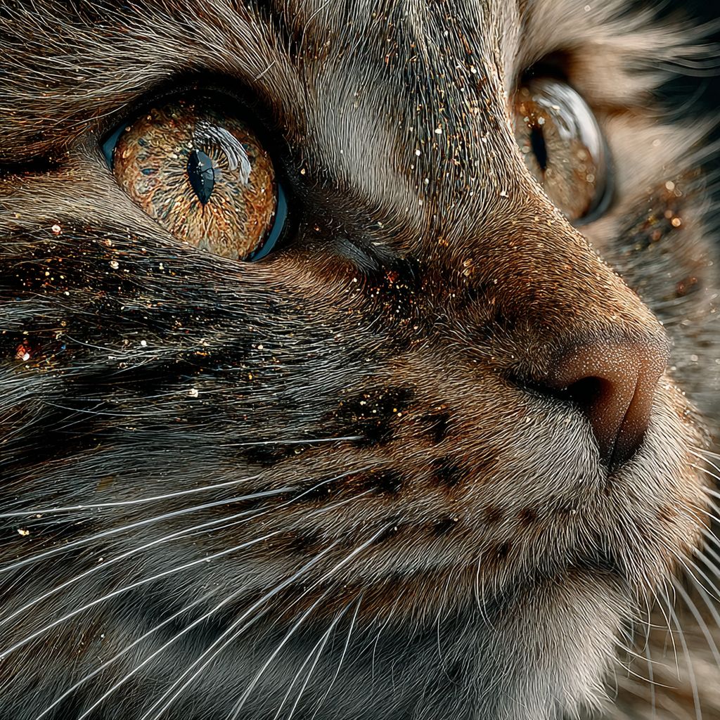 一只可爱的短毛猫的超真实特写肖像