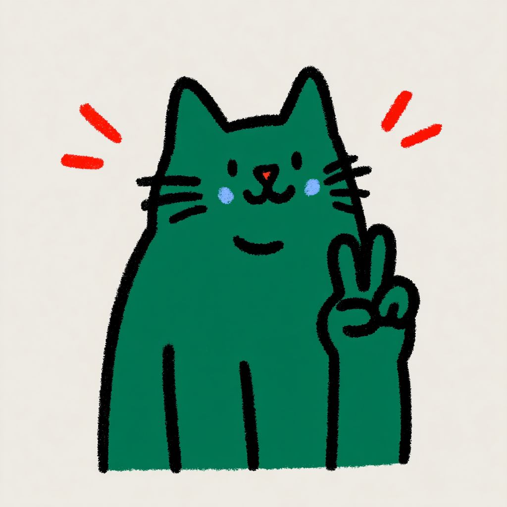 一只微笑的俄罗斯蓝猫，做着和平手势