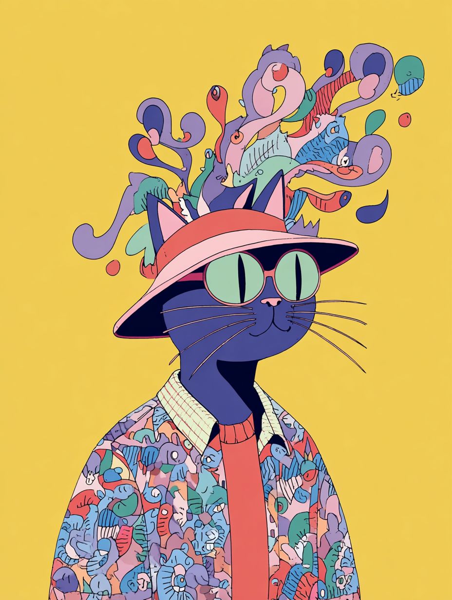 一只讽刺的疯狂猫
