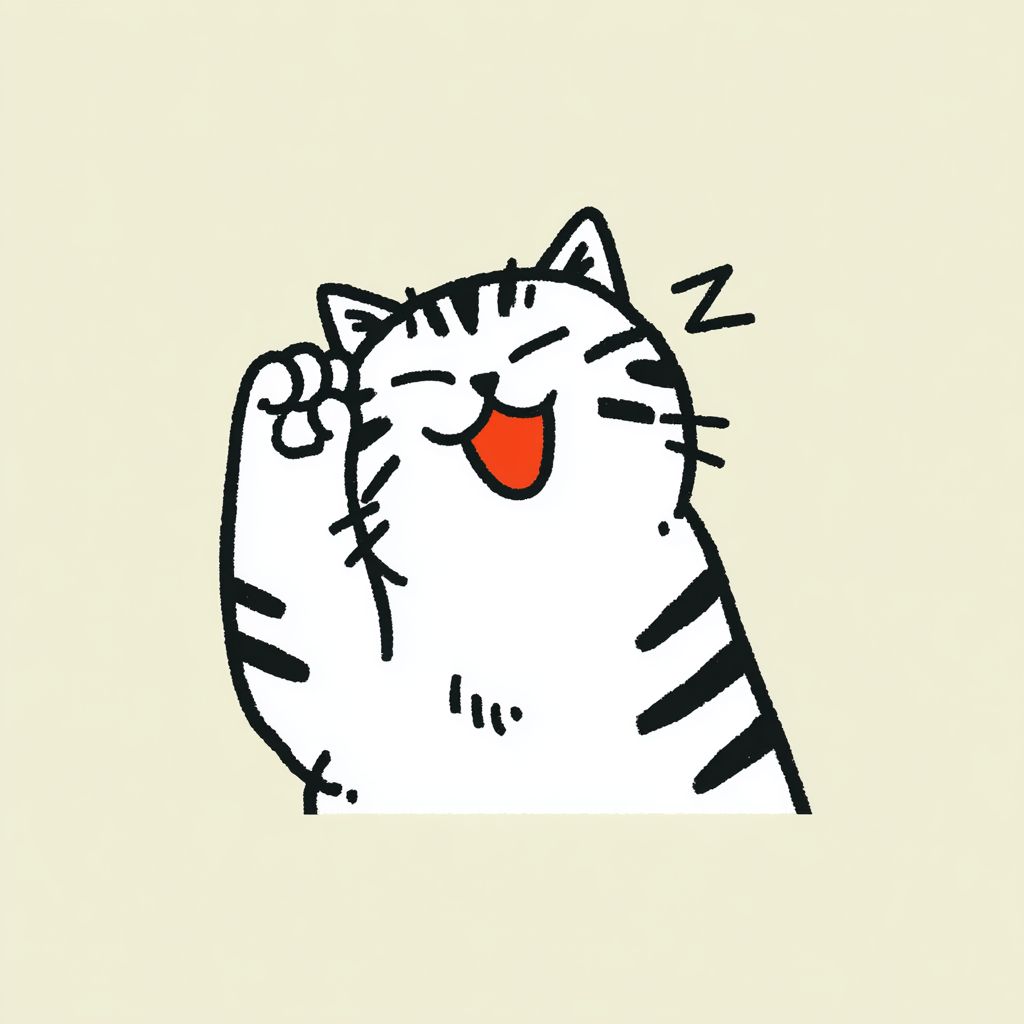 Un gato Scottish Fold sonriente haciendo un signo de paz