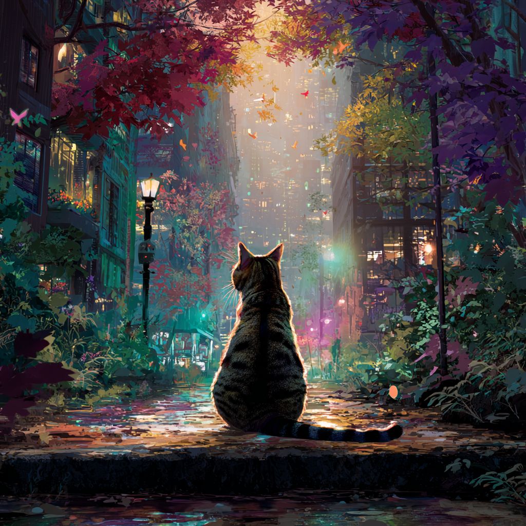 قط طابي يتأمل على جرف