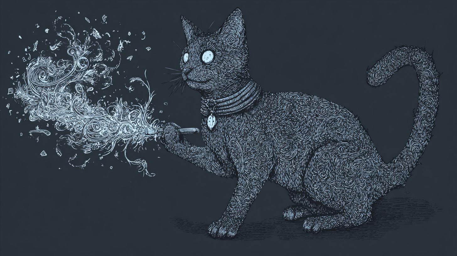 قط سحري بتصميم يدوي