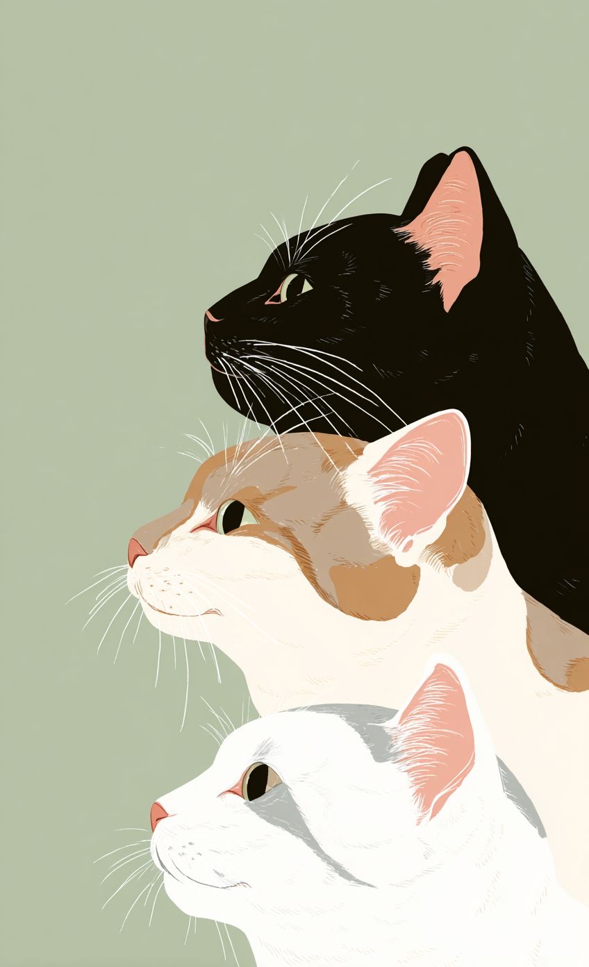 Cute cats stacked on top of each other