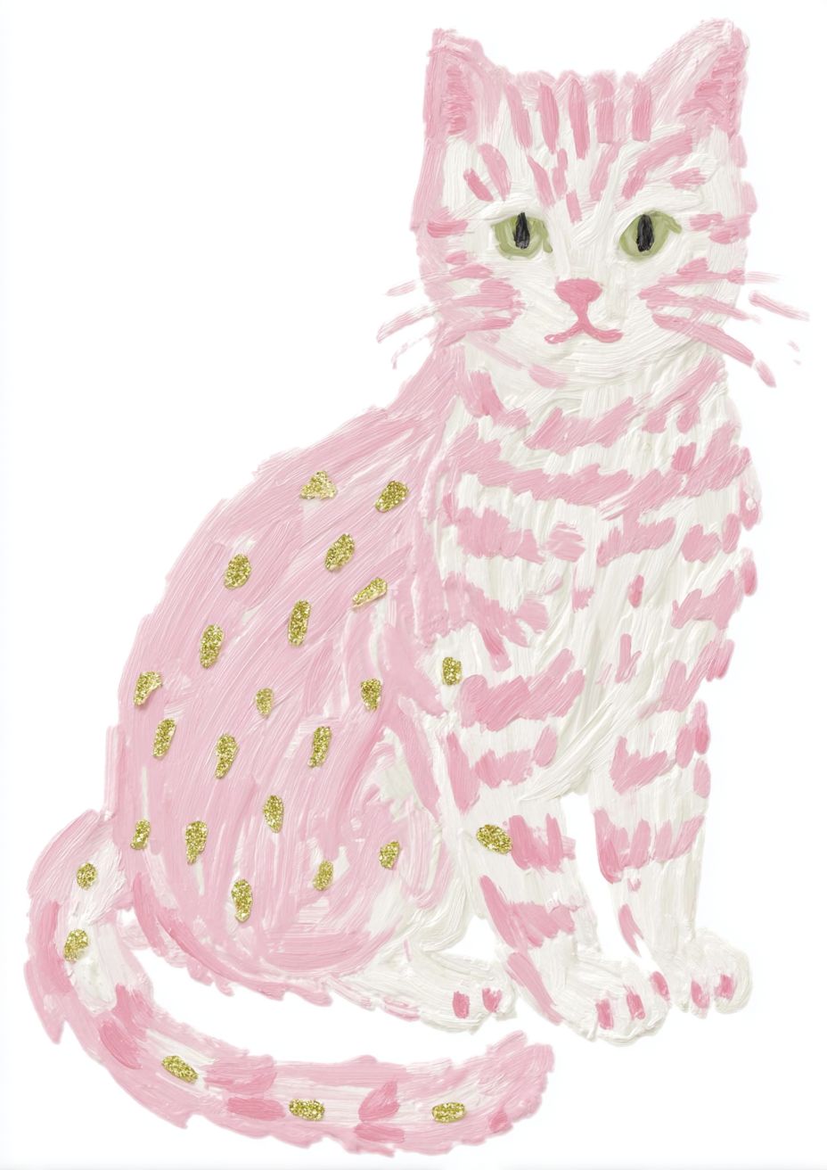 Ручная иллюстрация крутого кота