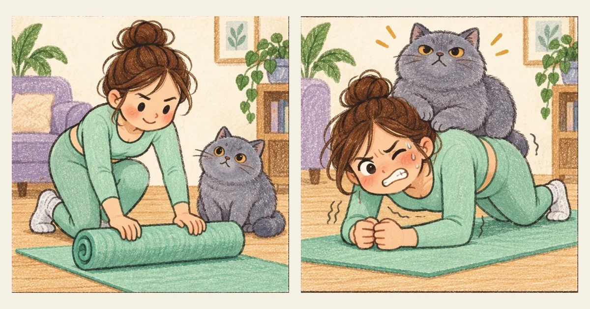 漫画插画:圆润猫咪陪人活动